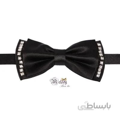 پاپیون سری مندو نگین دار 'نقره ای' (سیاه)