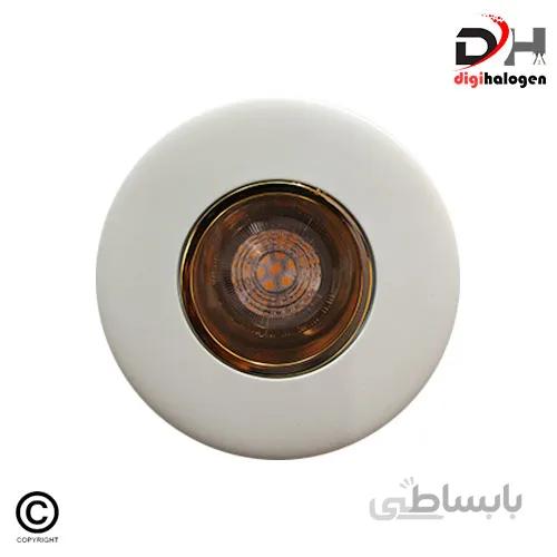 قاب هالوژن پارس لایت عمیق مدل سفید طلایی براق F436WG