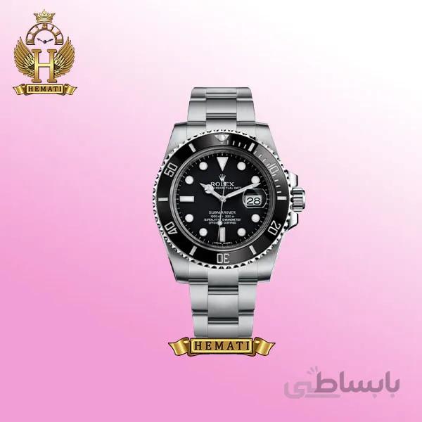 ساعت مردانه رولکس ساب مارینر Rolex submariner rosb104 نقره ای(صفحه مشکی)
