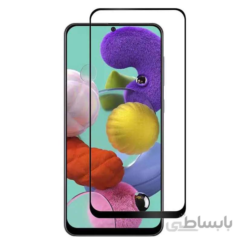 محافظ صفحه نمایش شیشه ای گلس سامسونگ A51 تمام چسب و تمام صفحه Full Glass Screen Protector Samsung Galaxy A51