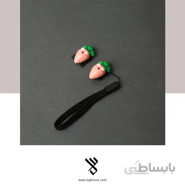 ست بند درپوش لنز و درپوش کفشک فلاش دوربین طرح هویج (گلبهی)
