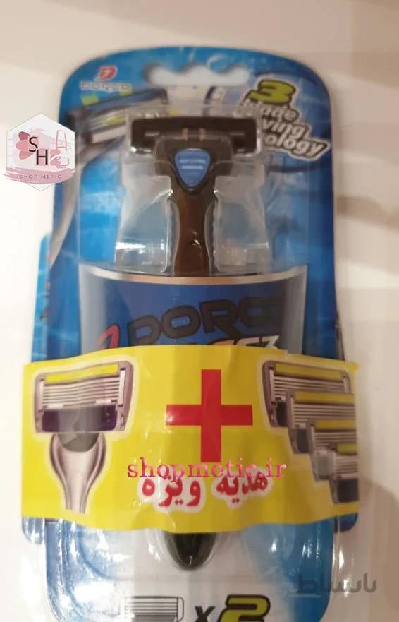 دسته اصلاح دورکو ۳لبه + پک چهارتایی کارتریج یدک