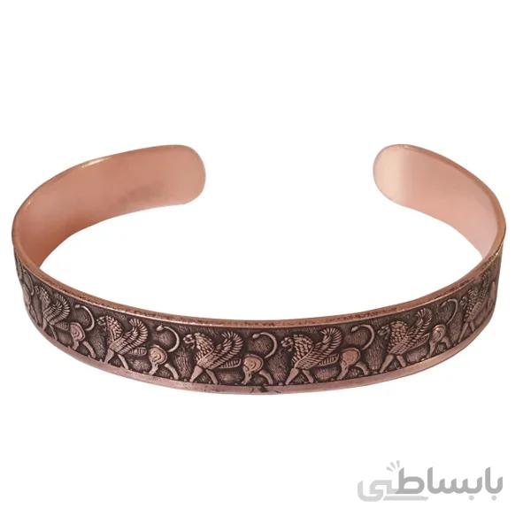 دستبند مسی قلمزنی مدل هفت شیر کد JW48