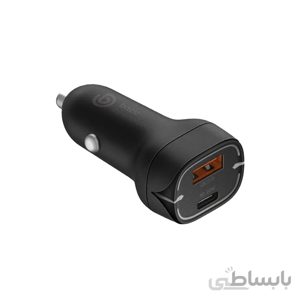 شارژر فندکی 20 وات پاور دلیوری بازیک | Bazic GoDrive PD 20W & QC 3.0 Car Charger