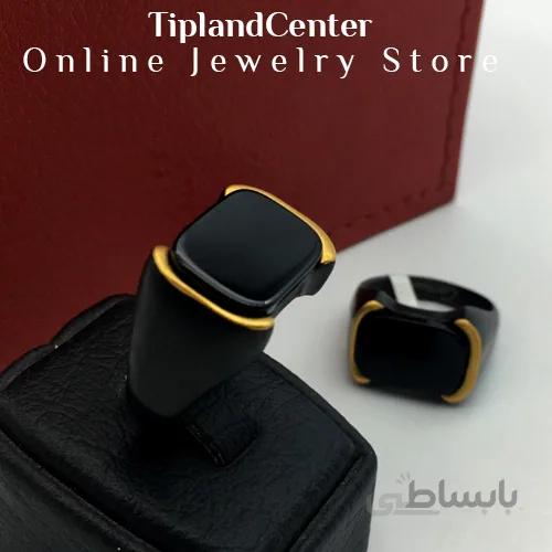 انگشتر نگین دار دو رنگ