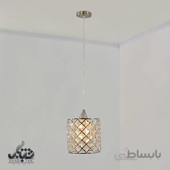 لوستر آویز تک شعله XC08 کروم قطر 20
