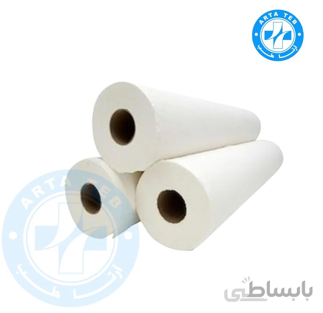 رول ملحفه یکبار مصرف عرض 60 گرماژ 25 | سفید 20 متر ا رول ملحفه یکبار مصرف عرض 60