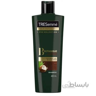 شامپو تغذیه کننده ترزمه مدل Botanique حاوی شیر نارگیل و آلوئه ورا حجم 400 میل ا Tresemme Botanique Shampoo 400ml