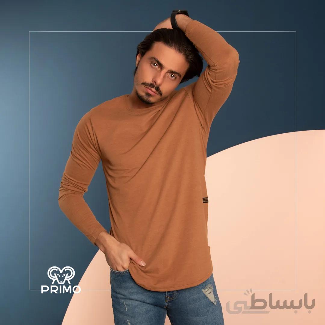 تیشرت پنبه مردانه مدل آستین بلند 513108
