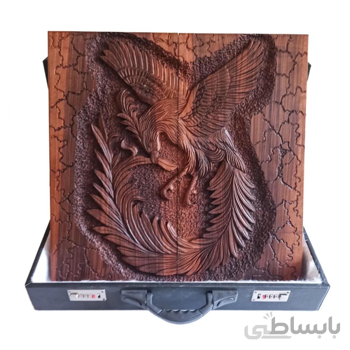 تخته نرد معرق منبت چوبی طرح سیمرغ کد ۱۰۲۲۴۲