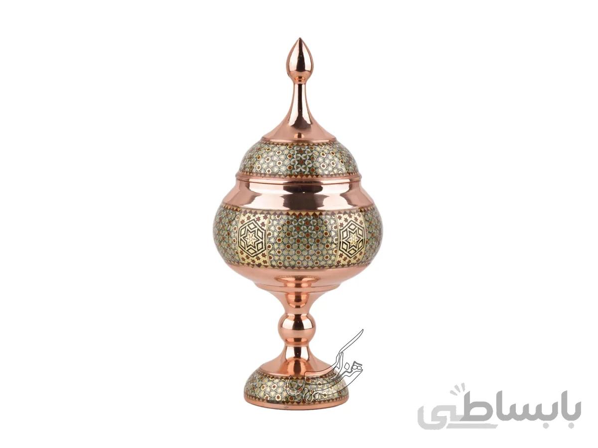 شکلات خوری مس و خاتم کوچک سایز 24