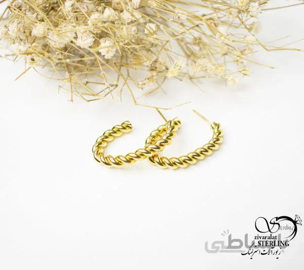 گوشواره پیچ میخی زنانه طلایی