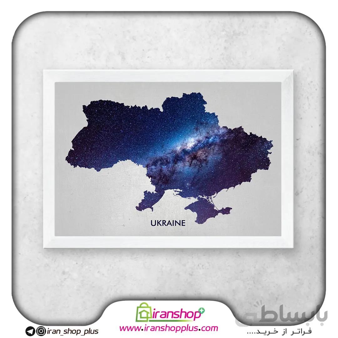 تابلو نقشه کشور اوکراین با تم Silver Blue