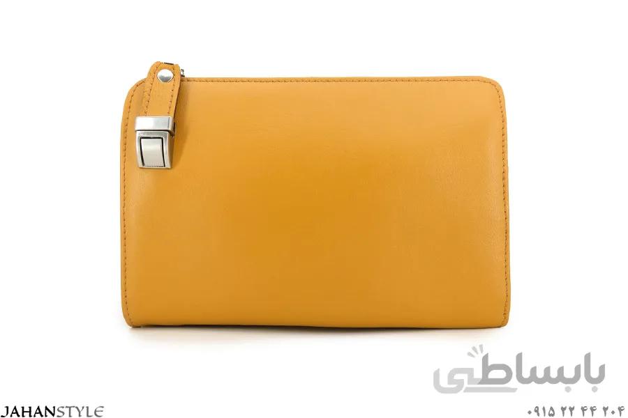 کیف دستی و دوشی اسپرت چرم طبیعی عسلی