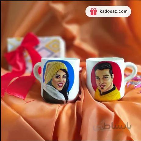 نقاشی چهره روی ماگ