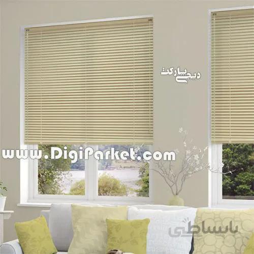 پرده کرکره فلزی لیمویی روشن مات ۲۵ میلیمتری Pa01