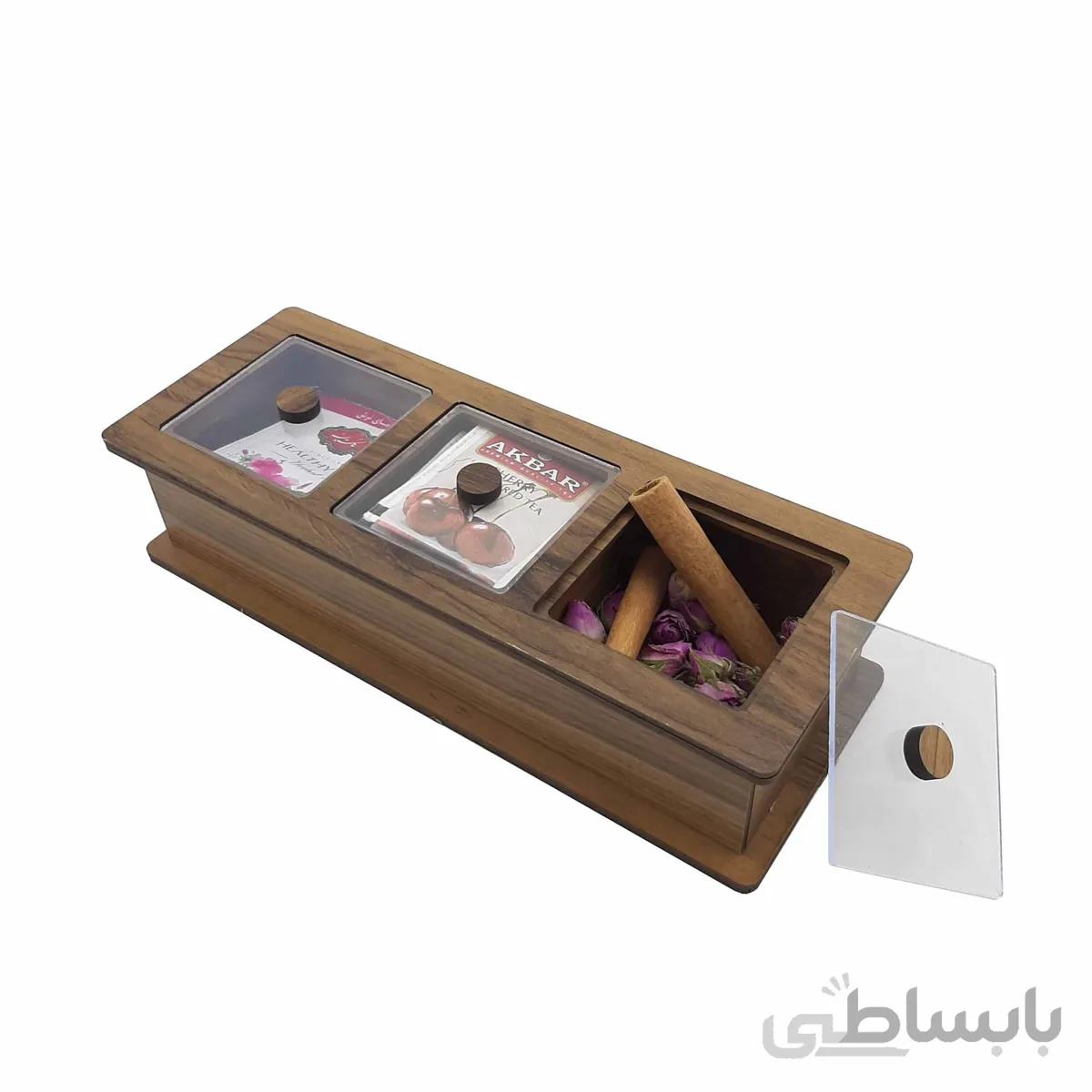 جعبه تی بگ و تنقلات 3 خانه