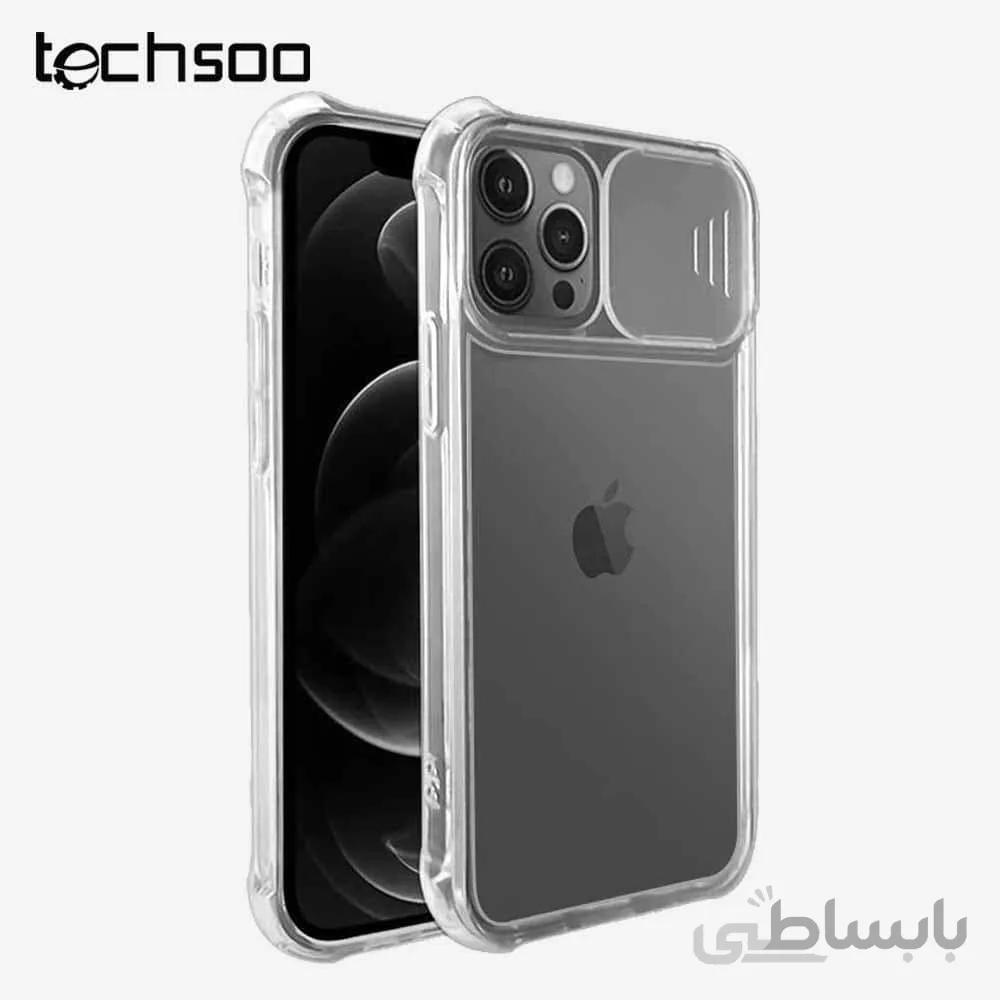 قاب موبایل آیفون ژله ای بیرنگ کشویی محافظ لنزدار