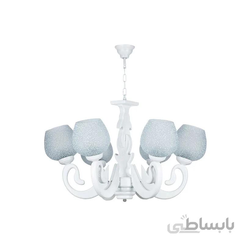 لوستر 6 شعله چشمه نور مدل G625/6-WT