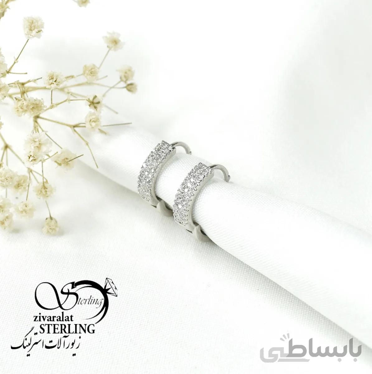 گوشواره حلقه ای نقره کد 6404