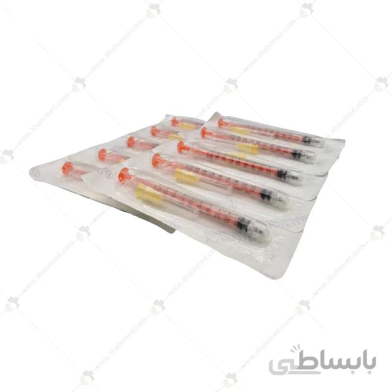 سرنگ انسولین لاورلاک وی مد حجم 1 میلی‌لیتر با طول 12.5 میلی متر VMed LuerLock Insulin Syringe 1ml