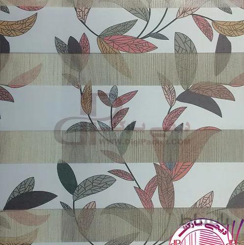 پرده زبرا چاپی برگ خوش سایه