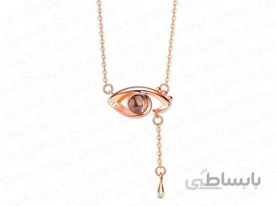 گردنبند زنانه طرح اشک و چشم دوستت دارم به صد زبان دنیا 12014