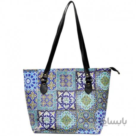 کیف دوشی زنانه چند کاشی آبی