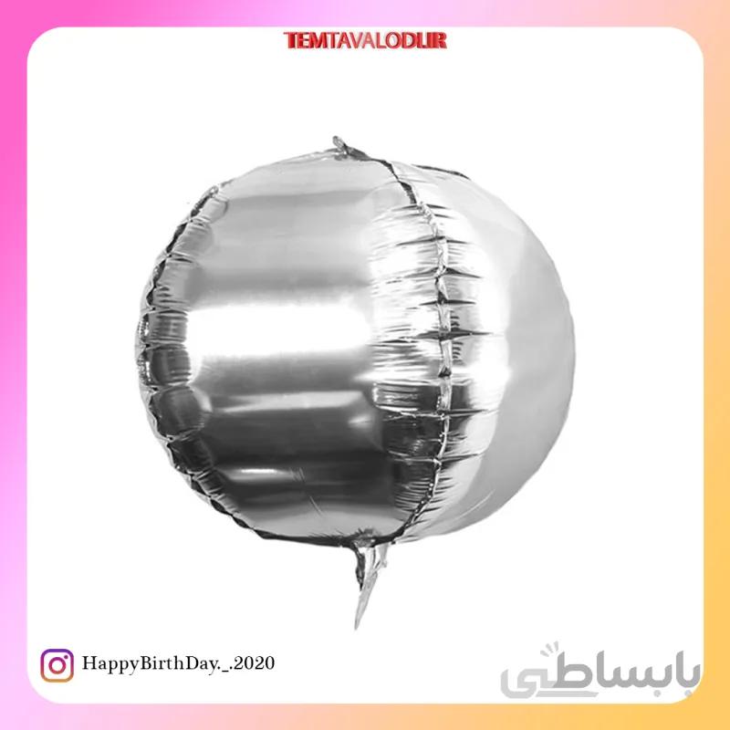 بادکنک فویلی 4 بعدی نقره ای