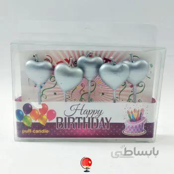 شمع خلالی قلب نقره ای