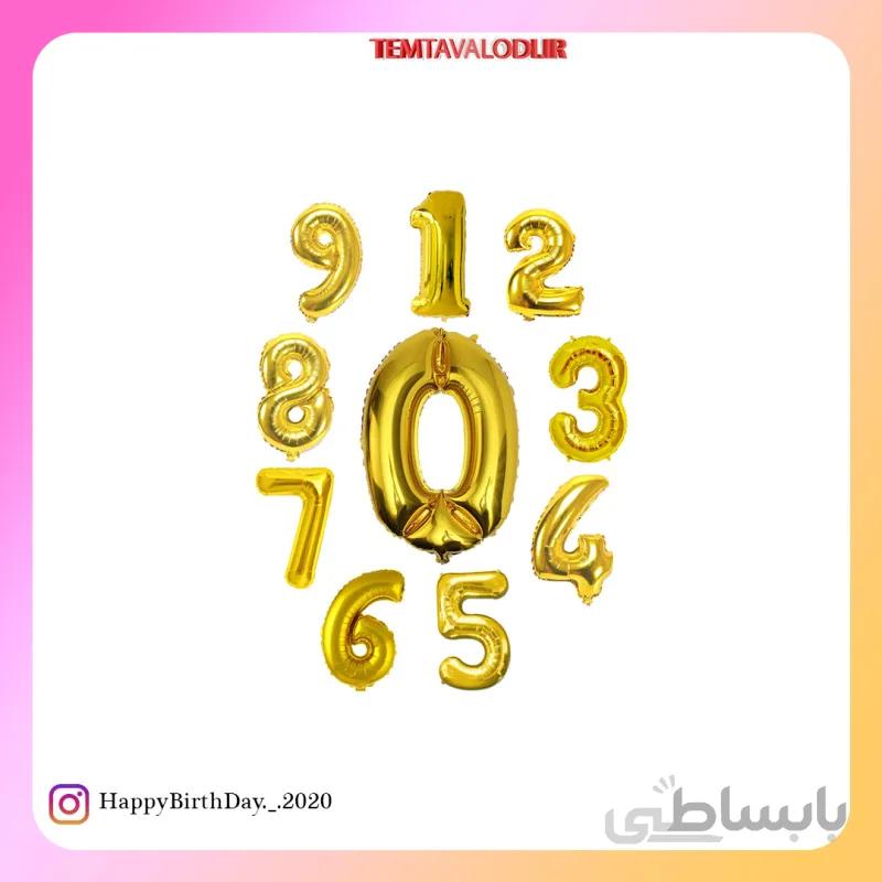 بادکنک فویلی عدد طلایی