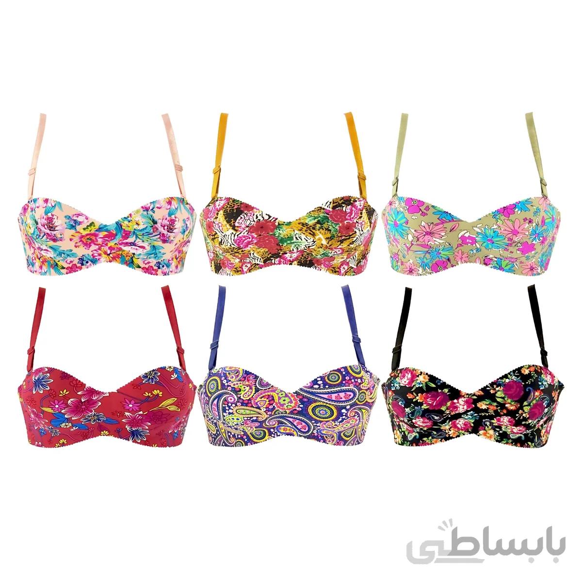 سوتین اسفنجی طرح دار عمده کد 140003