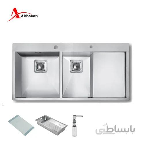 سینک ظرفشویی توکار اخوان ا Akhavan Double Bowl Sink 354