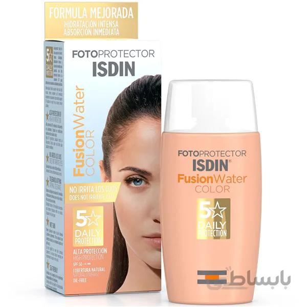 ضد آفتاب رنگی ایزدین ISDIN مدل فیوژن واتر Fusion Water Color حجم ۵۰ میل | SPF50+