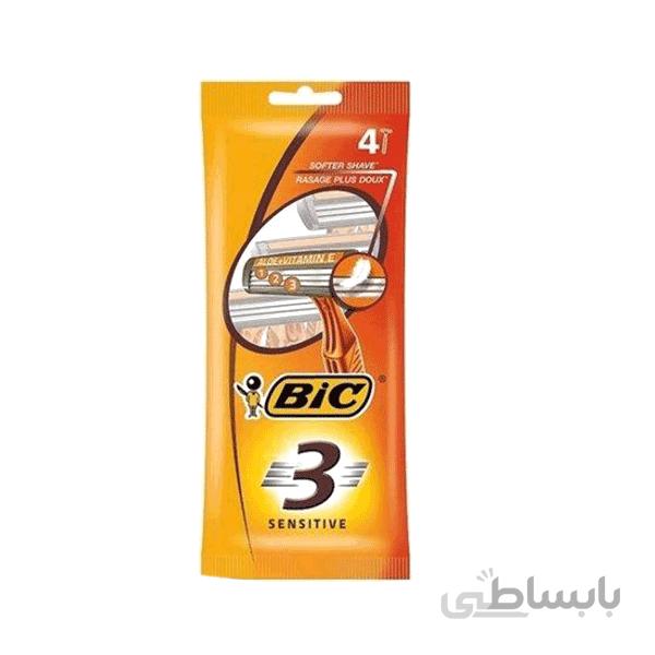 تیغ اصلاح صابون دار حساس 3 تیغه 3 عددی بیک
