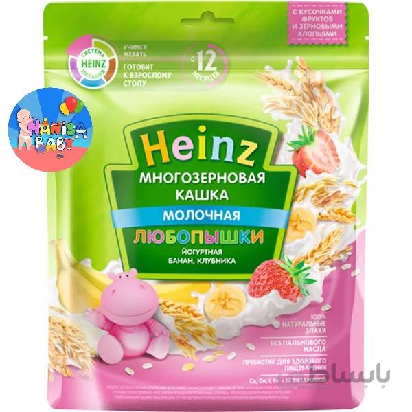 سرلاک چندغله با موز و توتفرنگی همراه با شیر هاینز heinz
