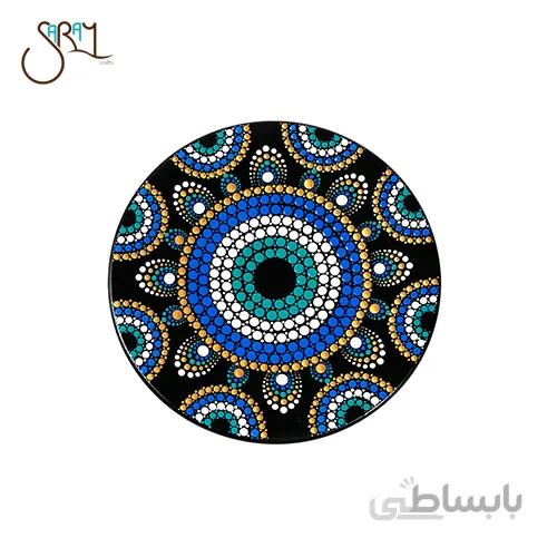 بشقاب دیوارکوب نقطه کوبی سفالی کد 3701