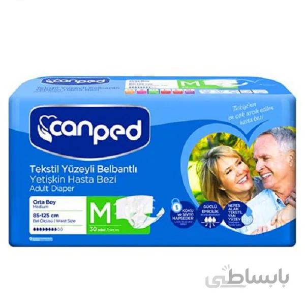 پوشک چسبی بزرگسال جان پد canped سایز M بسته ی 30 عددی