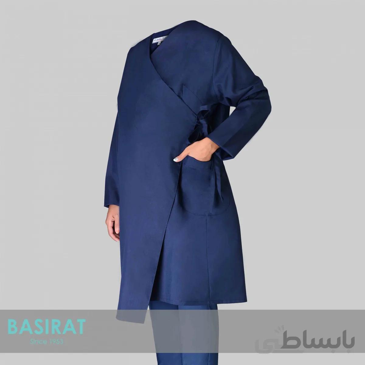 روپوش پزشکی زنانه بارداری (سرمه ای)