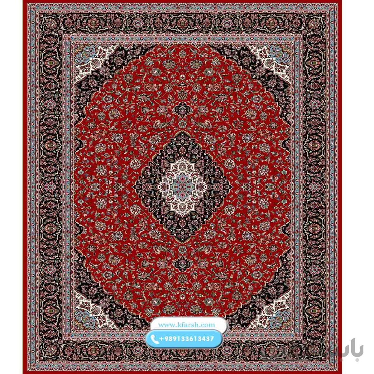 فرش ماشینی طرح کاشان قرمز (طرح دستباف)
