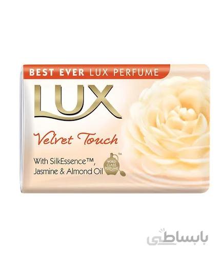 صابون لوکس کوچک ۸۰ گرم مناسب برای ترمیم و تقویت پوست حاوی عطر و خواص گل جاسمین و روغن بادام – Lux velvet touch soap