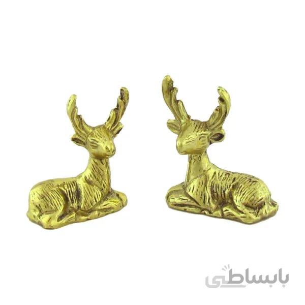 مجسمه برنزی بچه گوزن مجموعه ۲ عددی کد ۱۲۰۳