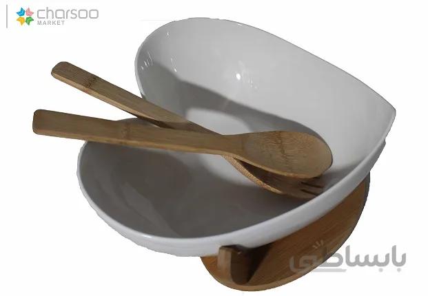 سالاد خوری طرح قلب چوب چینی