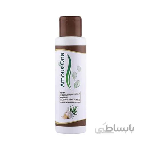 شامپو تقویتی عصاره سیر و رزماری اموس وان