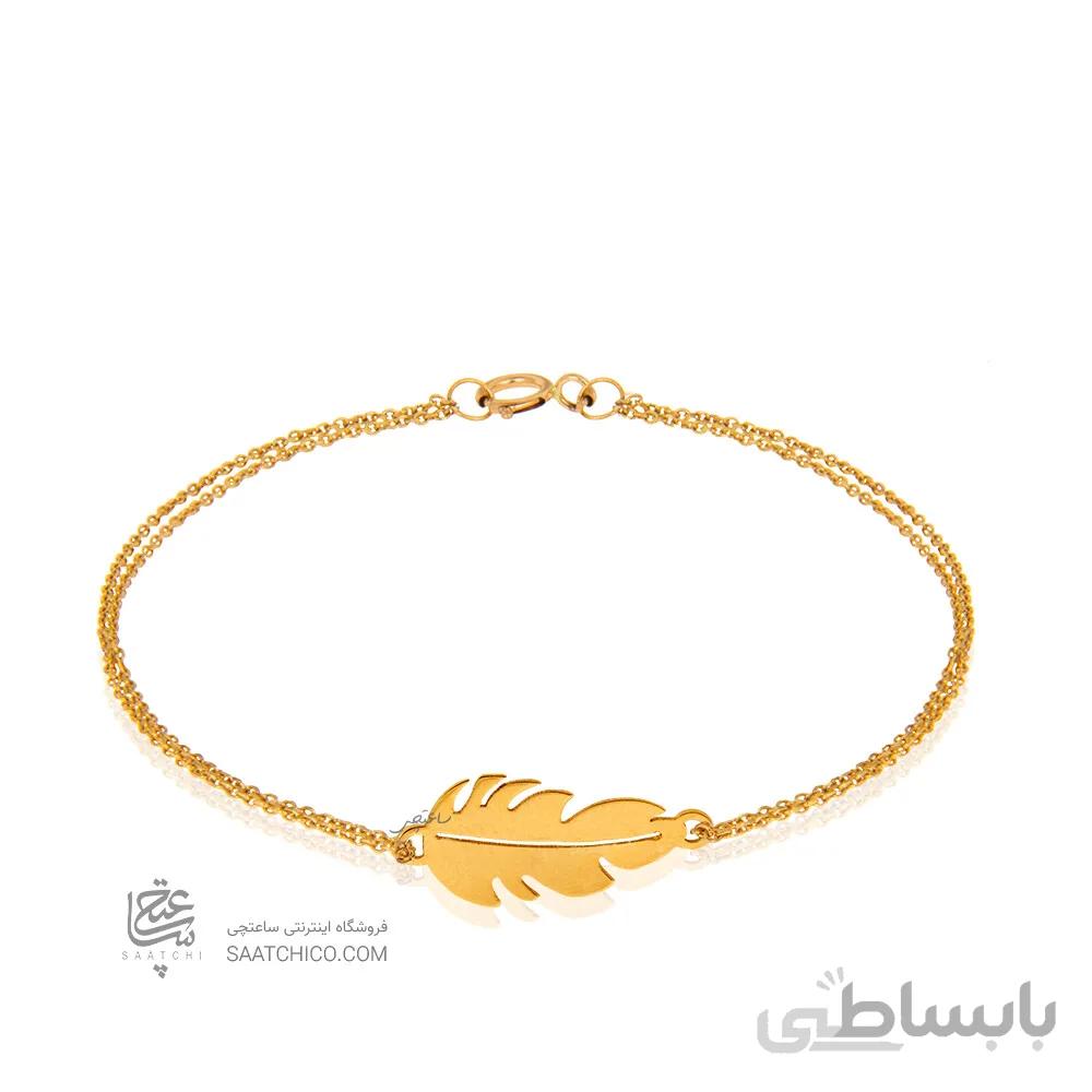 دستبند طلا طرح پر کد LB122
