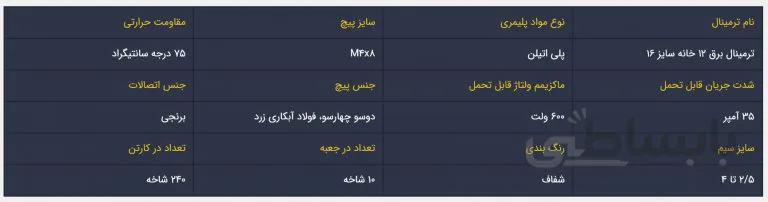 ترمینال برق نمره 16 اطلس (هر شاخه)