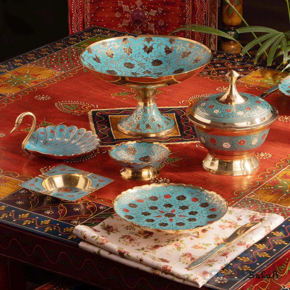 ست پذیرایی برنجی میناکاری کد 009