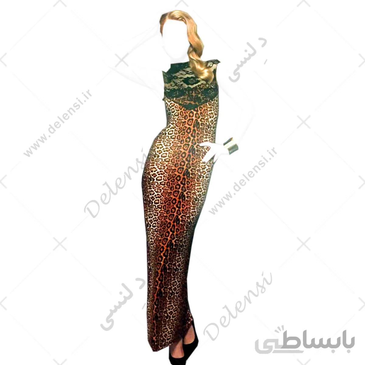 پیراهن بلند زنانه ماکسی پلنگی ترک اورجینال