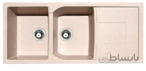 سینک دو لگن مشکی گرانیتی راست تکنو TTQ-22115R