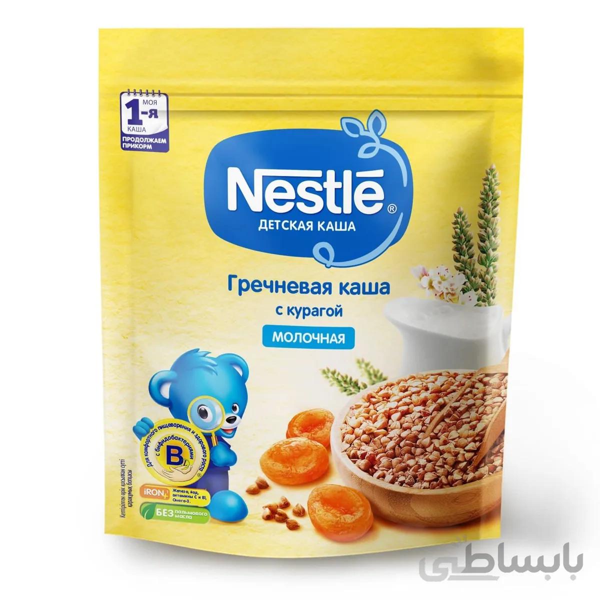 سرلاک گندم سیاه و برگه زردآلو با شیر نستله Nestele